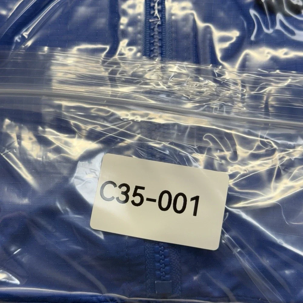 Columbia Packable Anorak Mens M Blue Black Hooded Windbreaker Jacket